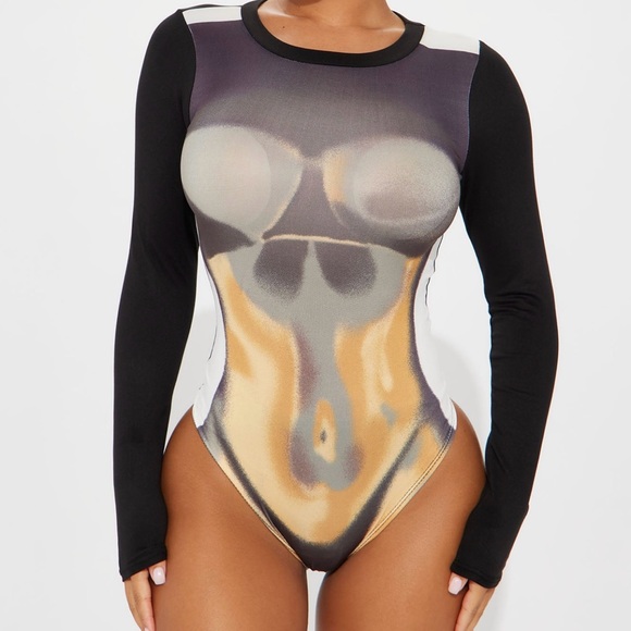 Fashion Nova Dripping Gold Bodysuit - Picture 1 of 4